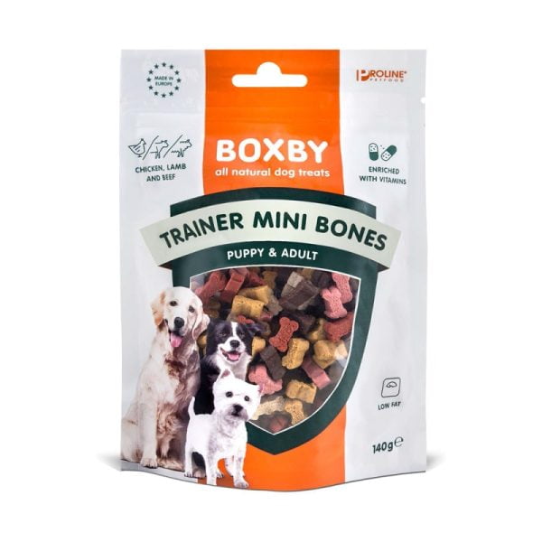 BOXBY Puppy - Adult / Trainer Mini Bones - Κοτόπουλο/Αρνί/Μοσχάρι