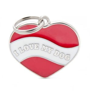 Ταυτότητα Charms Καρδιά "I love my dog"