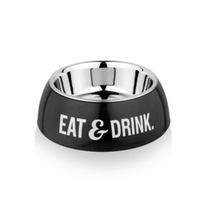 Μπωλάκι DIVA BOWL "EAT & DRINK" μαύρο