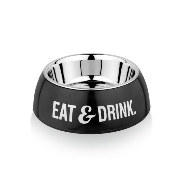 Μπωλάκι DIVA BOWL "EAT & DRINK" μαύρο